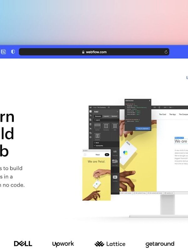 a computer screen with the words the modern way to build for the web